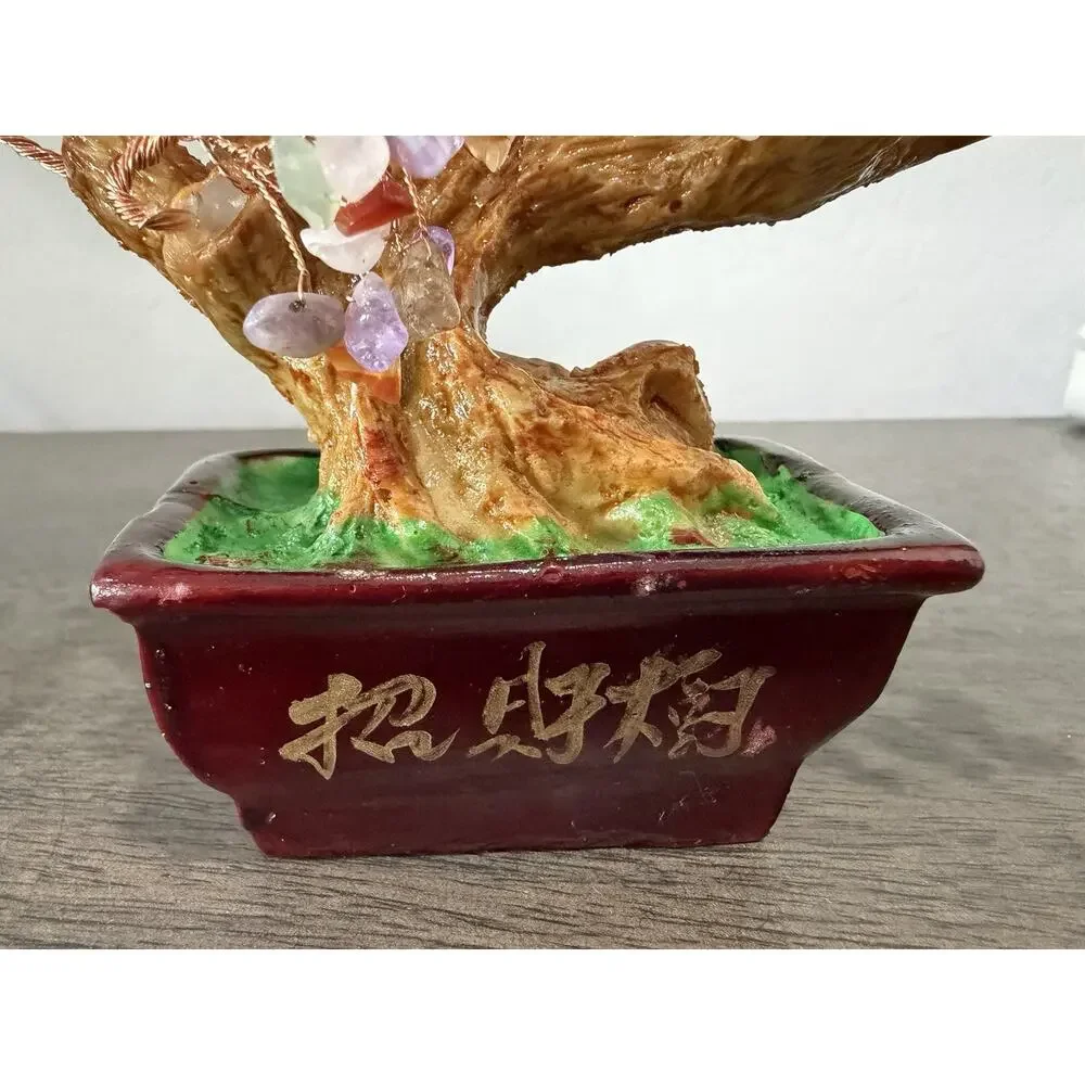 Handcrafted‎ Feng Shui Gemstone Bonsai Tree Money Tree Wealth Tree Prosperity